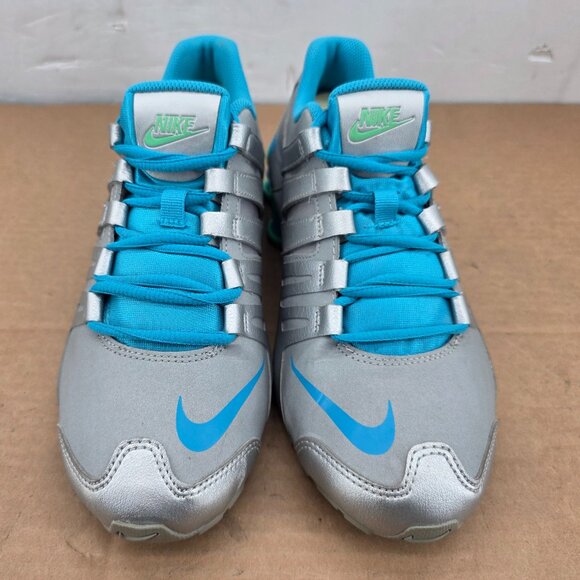 NIKE Womens Shox NZ Sneakers Gray Blue  Shoes Y 7 W8.5 739638-004 - Picture 2 of 16